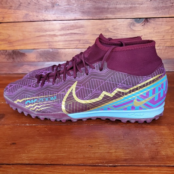 Nike Mercurial Air Zoom TF Soccer Cleats Men 11.5 Maroon Indoor Shoes - Picture 1 of 7